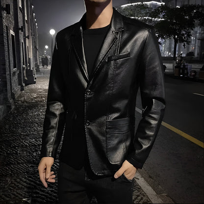 Moxley™ | Luxe Leather Blazer for Business Casual Elegance