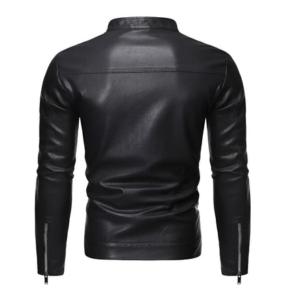 Moxley™ | Premium Leather Jacket with Elevated Collar