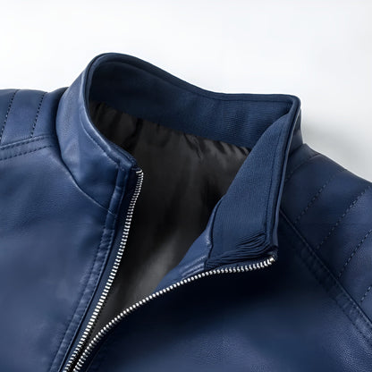 Moxley™ | Luxe Leather Collar Jacket