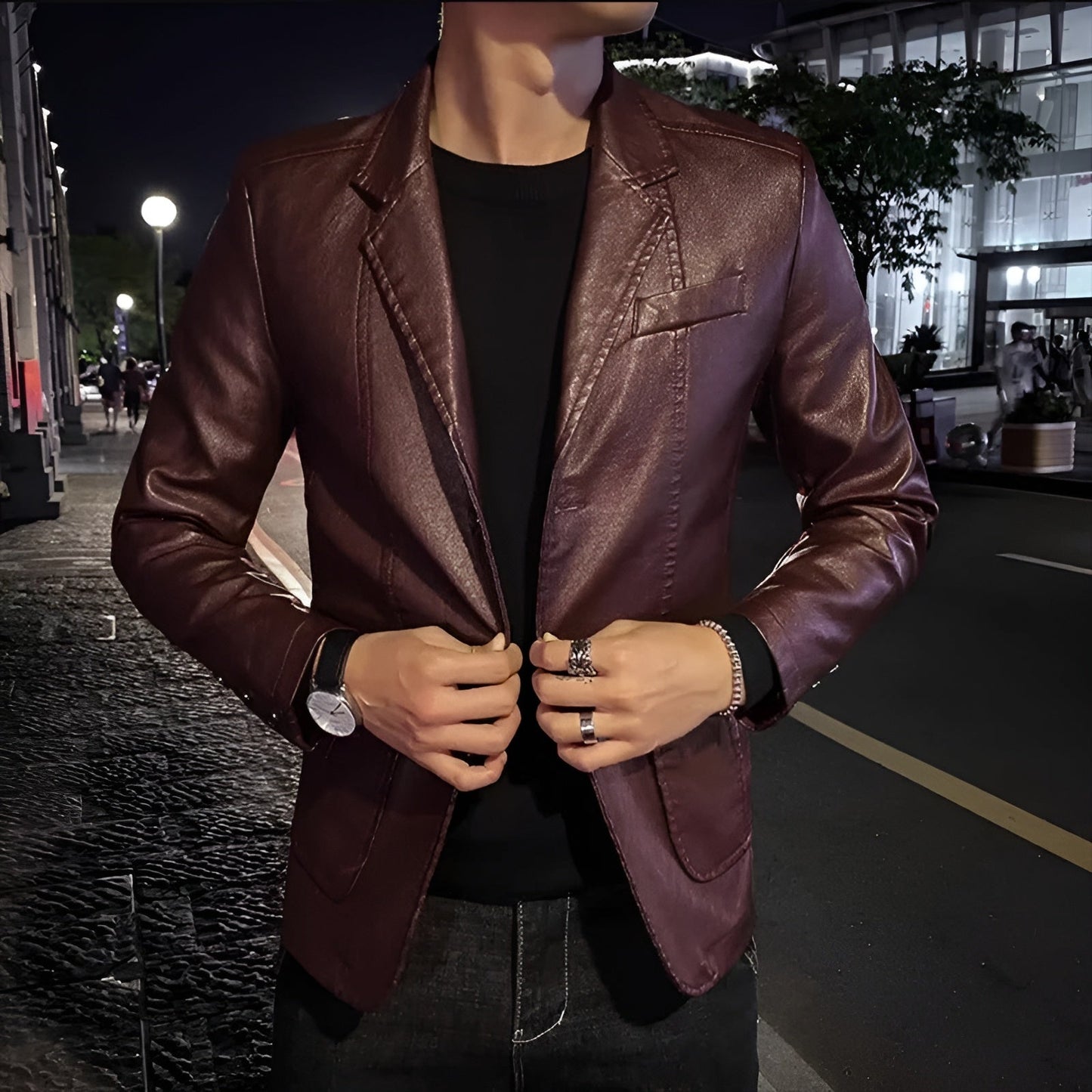 Moxley™ | Luxe Leather Blazer for Business Casual Elegance