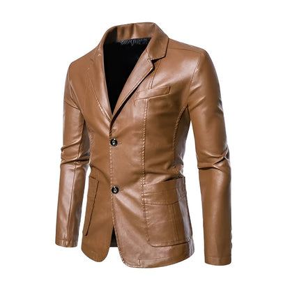 Moxley™ | Luxe Leather Blazer for Business Casual Elegance