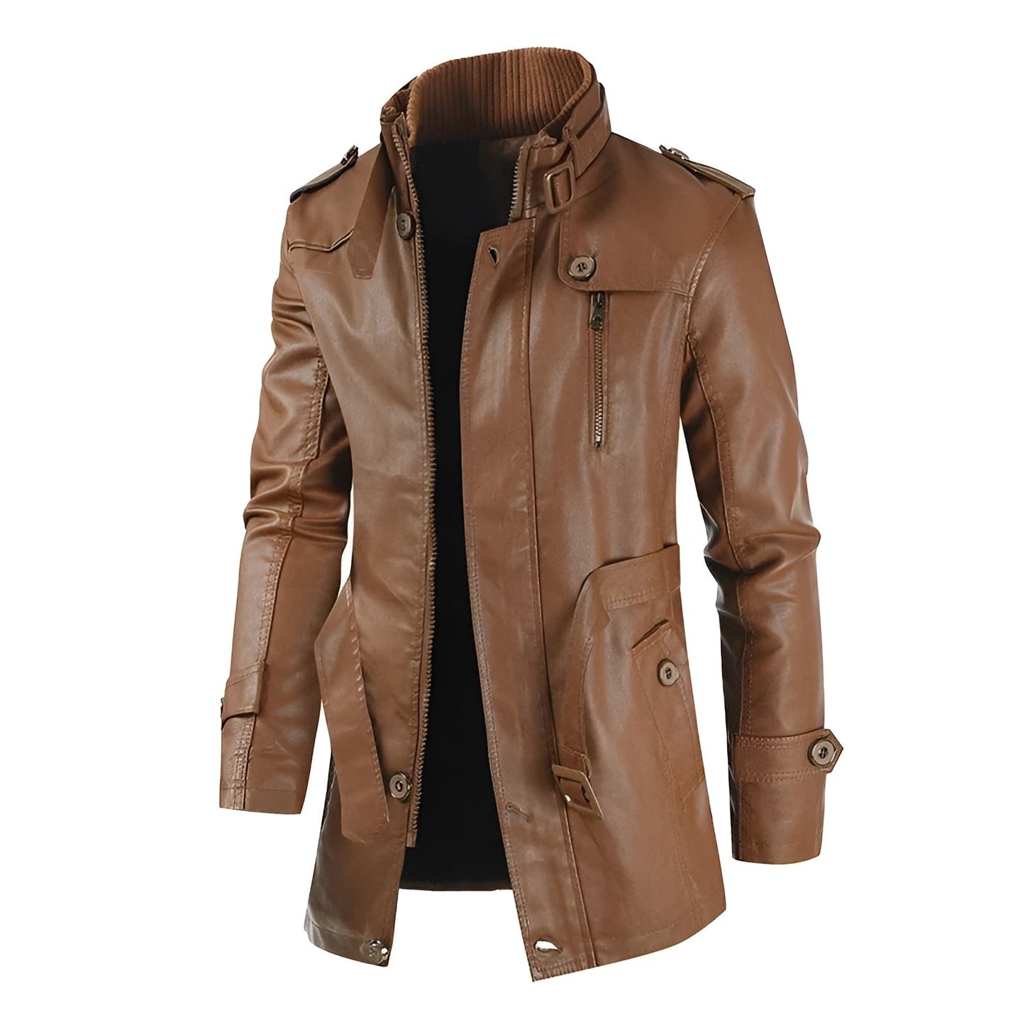 Moxley™ | Exquisite Long Leather Overcoat for Men
