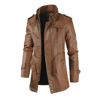 Moxley™ | Exquisite Long Leather Overcoat for Men