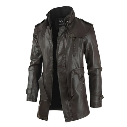 Moxley™ | Exquisite Long Leather Overcoat for Men