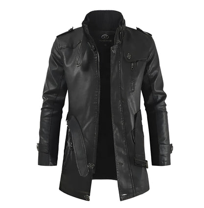 Moxley™ | Exquisite Long Leather Overcoat for Men