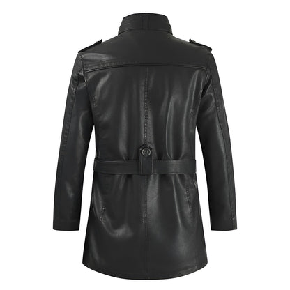 Moxley™ | Exquisite Long Leather Overcoat for Men