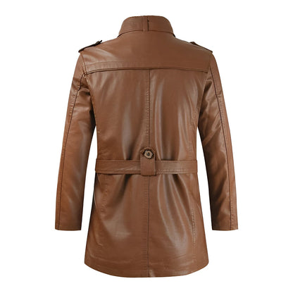 Moxley™ | Exquisite Long Leather Overcoat for Men