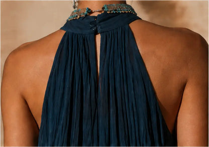Moxley™ Paula | Halter/V-neck ombre maxi dress