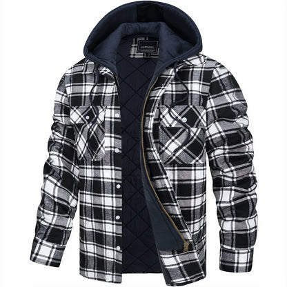 Moxley™ Luxe Checked Jacket with Elegant Zip Detail