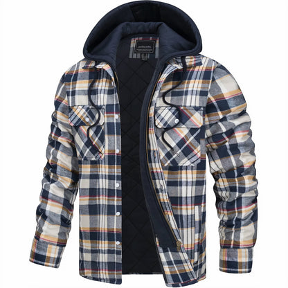 Moxley™ Luxe Checked Jacket with Elegant Zip Detail