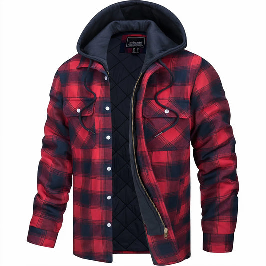 Moxley™ Luxe Checked Jacket with Elegant Zip Detail