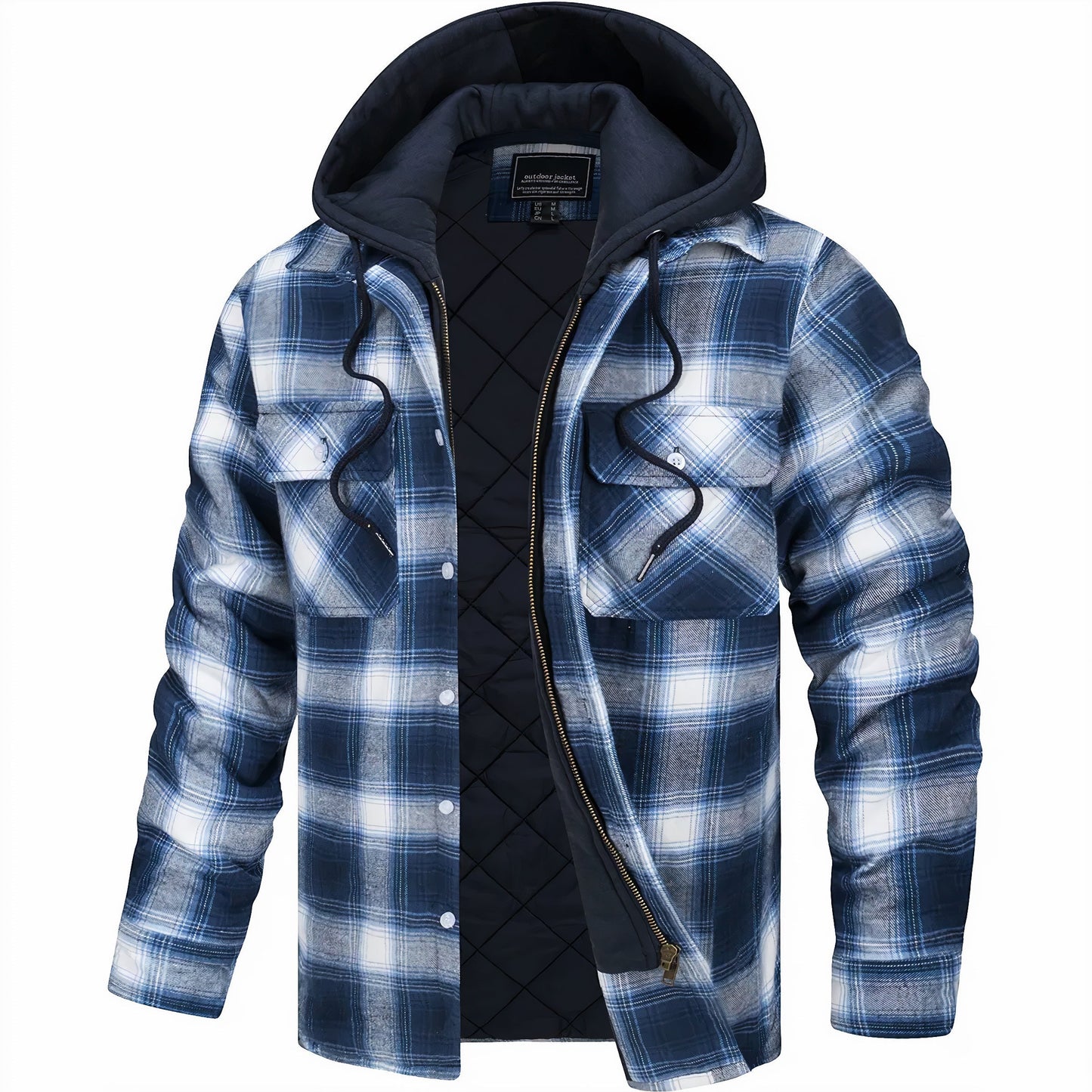 Moxley™ Luxe Checked Jacket with Elegant Zip Detail