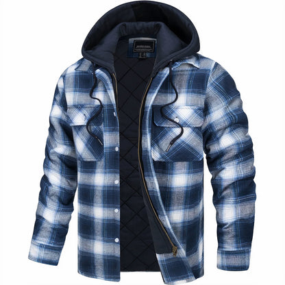 Moxley™ Luxe Checked Jacket with Elegant Zip Detail