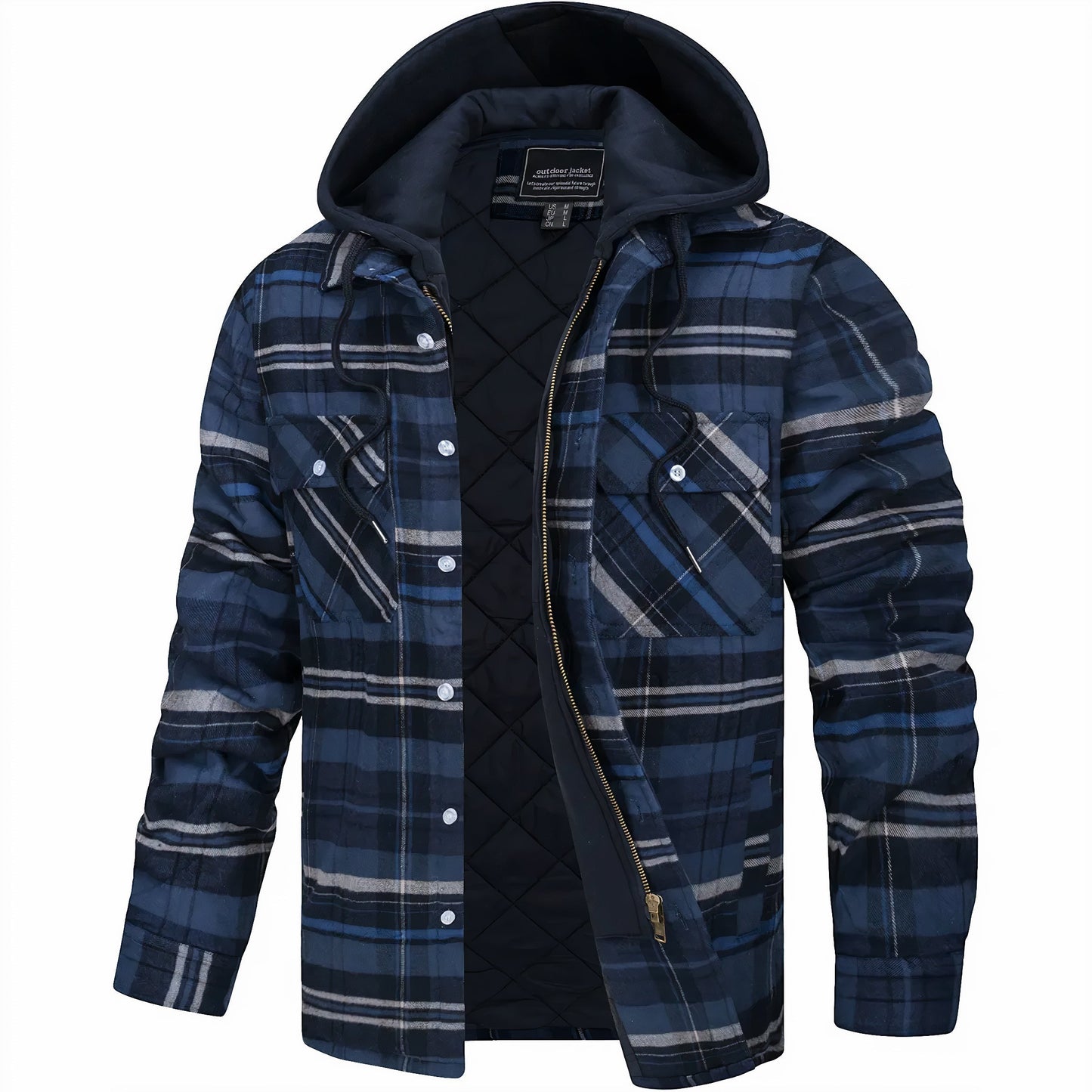 Moxley™ Luxe Checked Jacket with Elegant Zip Detail