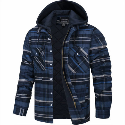 Moxley™ Luxe Checked Jacket with Elegant Zip Detail