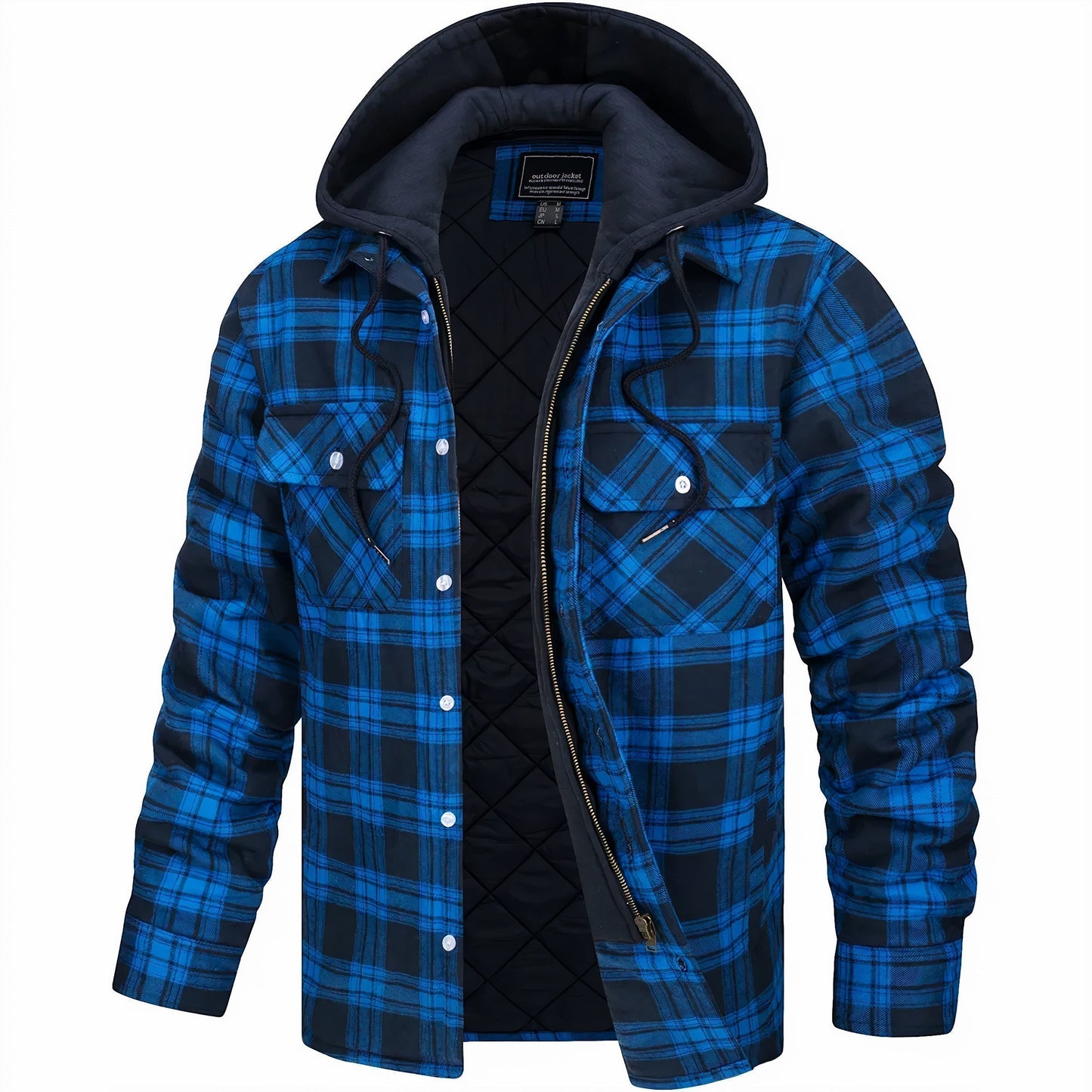 Moxley™ Luxe Checked Jacket with Elegant Zip Detail